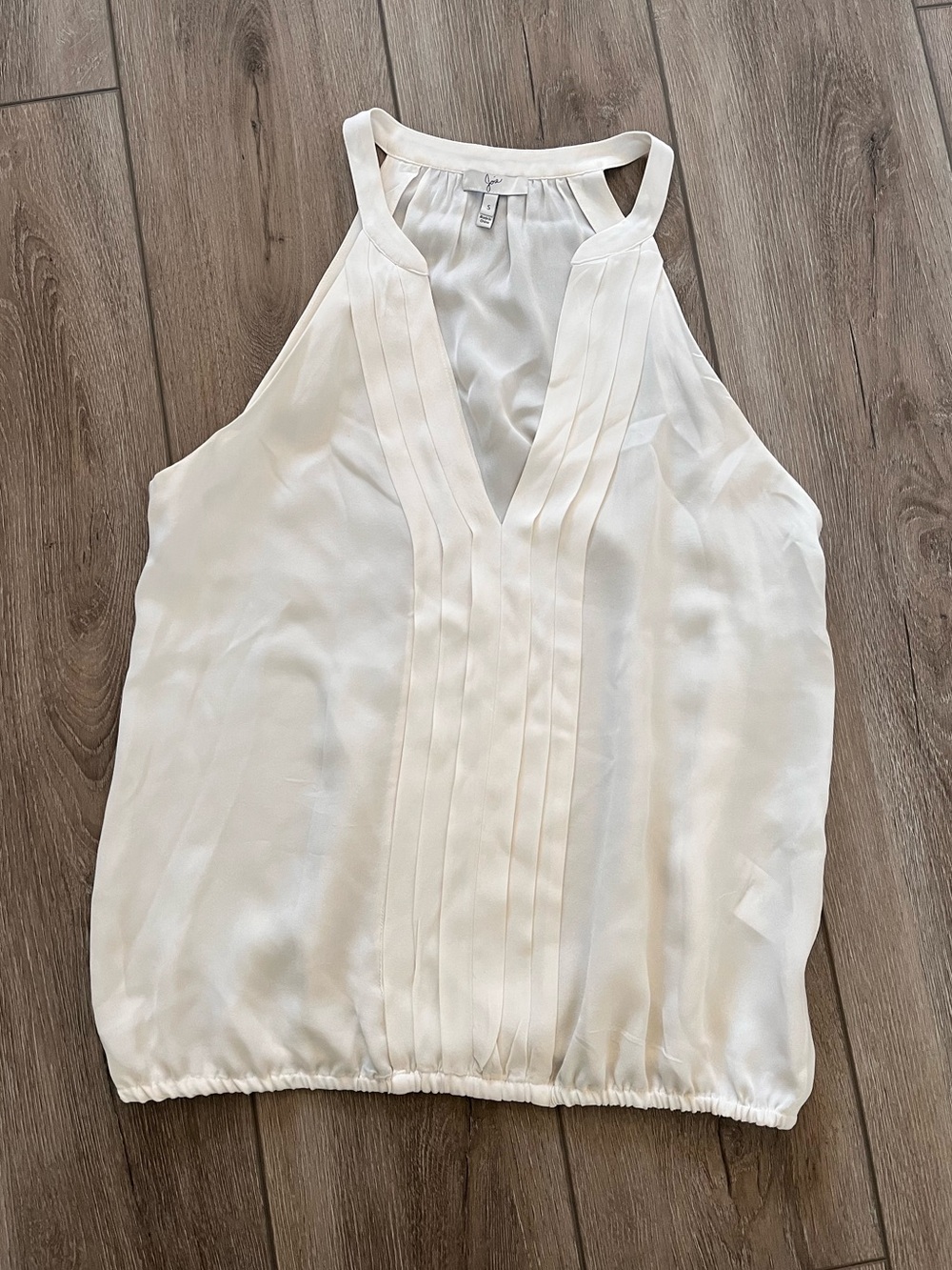 Joie Silk Pleated V Neck Tank